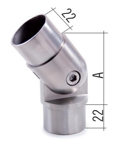 Aramar-Accesorios-CONECTOR REGULABLE TUBO 42,4x2mm ACERO IS AISI316