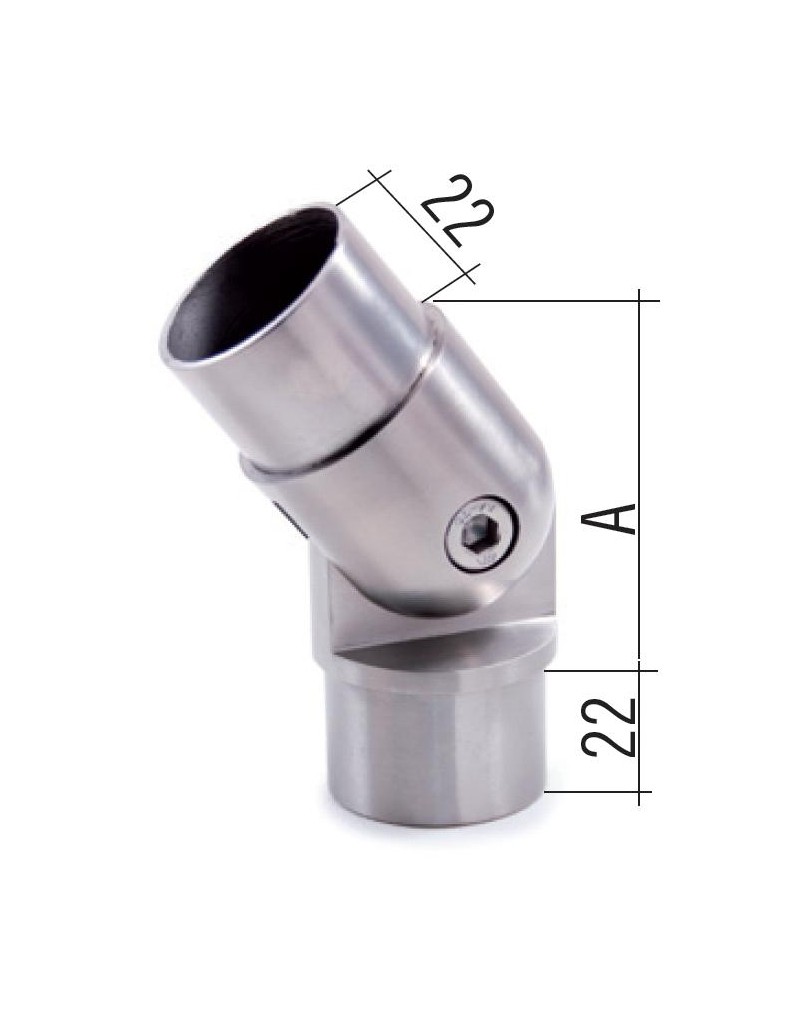 Aramar-Accesorios-CONECTOR REGULABLE TUBO 42,4x2mm ACERO IS AISI316