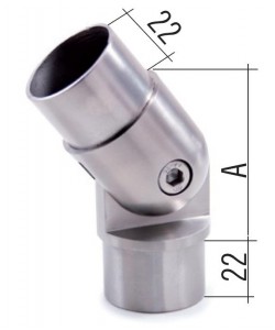 Aramar-Accesorios-CONECTOR REGULABLE TUBO 42,4x2mm ACERO IS AISI316
