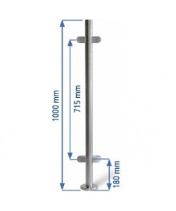 Aramar-Balaustres-BALAUSTRE 4P 180º8-10mm ISAISI304 Ø42,4x2mm 1000mm