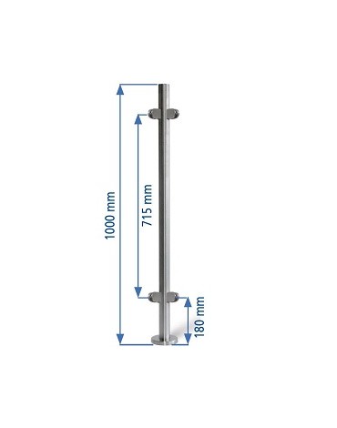 Aramar-Balaustres-BALAUSTRE 4P 90º 8-10mm ISAISI304 Ø42,4x2mm 1000mm