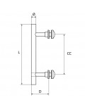 TIRADOR SENCILLO AISI316 IB CC1800mm D43mm L2000mm