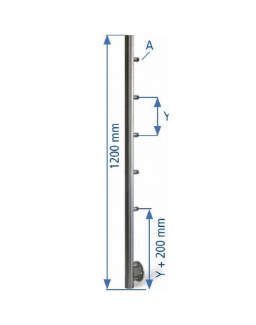 Aramar-Balaustres-BALAUSTRE LATERAL 42.4 X 2 mm 1000 mm A304 IS