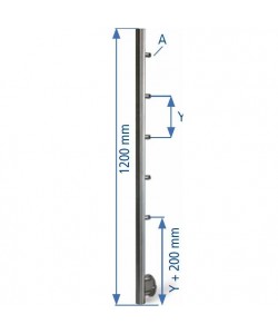 Aramar-Balaustres-BALAUSTRE LATERAL 42.4 X 2 mm 1000 mm A304 IS